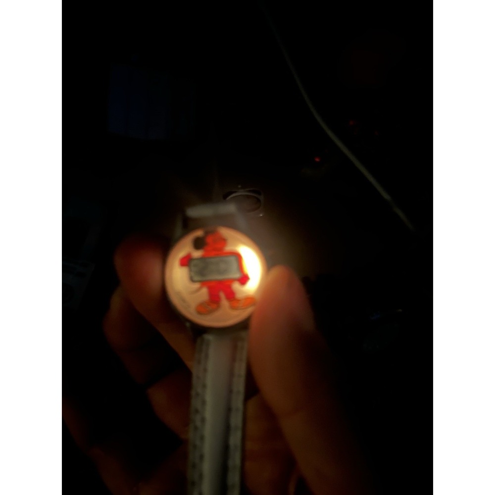 Vintage Disney Mickey Mouse Quartz Wrist Watch White Leather Band Works Great! - Picture 4 of 12